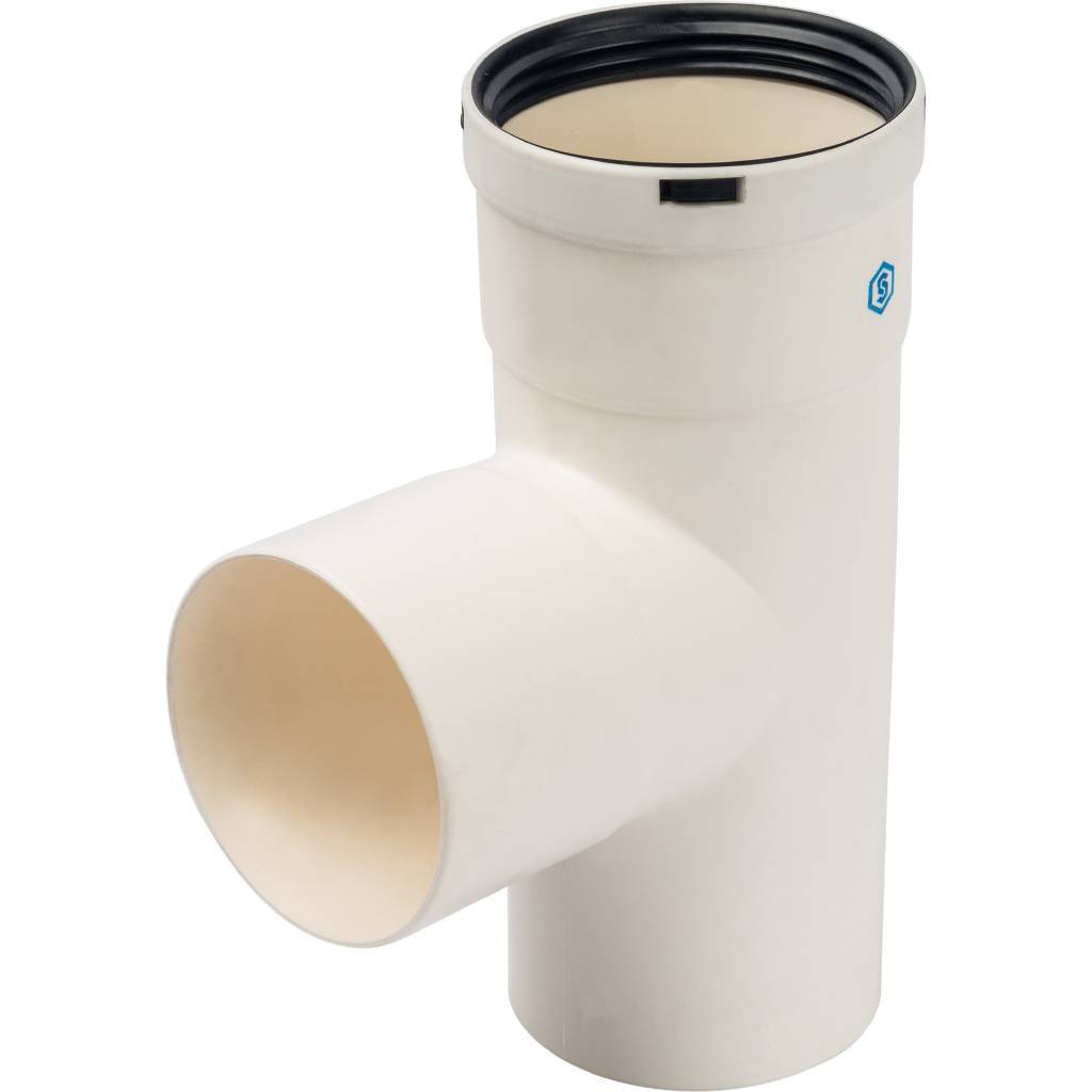 Купить SCA-8080-030210 STOUT   Элемент дымохода конденсац. тройник T образн DN80 п/п/м PP-FE STOUT по лучшей цене с доставкой - интернет-магазин Прогрессивные решения