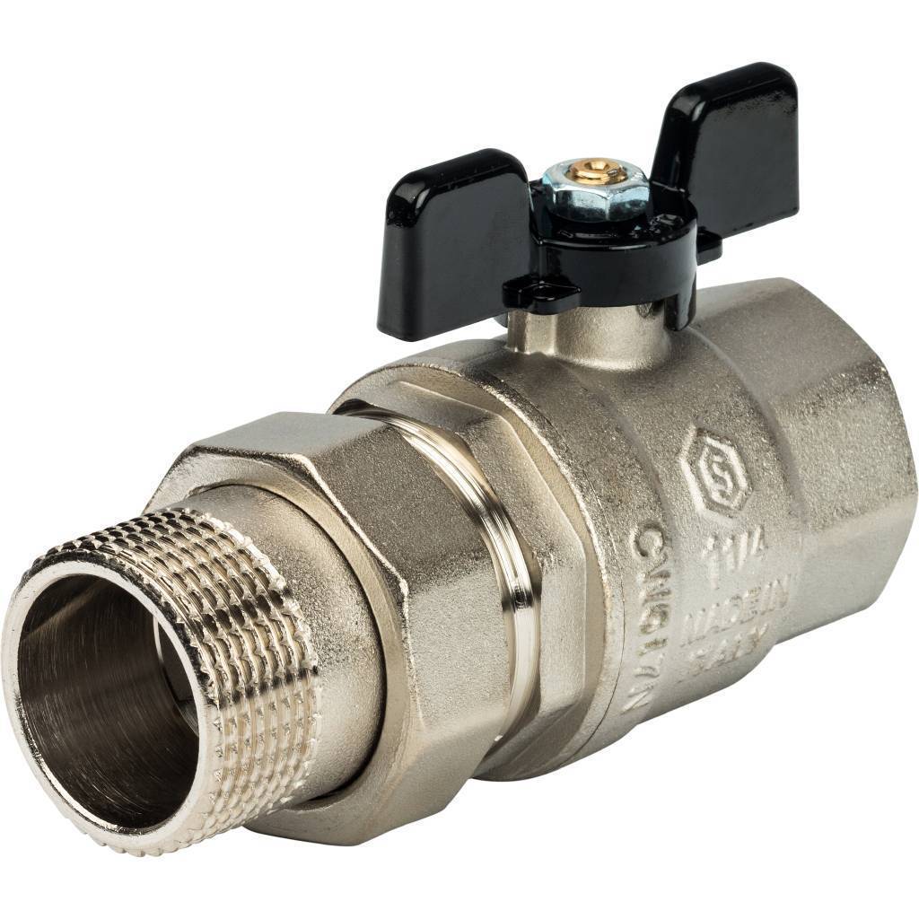 Купить SVB-0007-000032 STOUT  Кран шаровой полнопроходной, ВР/НР, ручка бабочка 1 1/4, американка STOUT по лучшей цене с доставкой - интернет-магазин Прогрессивные решения