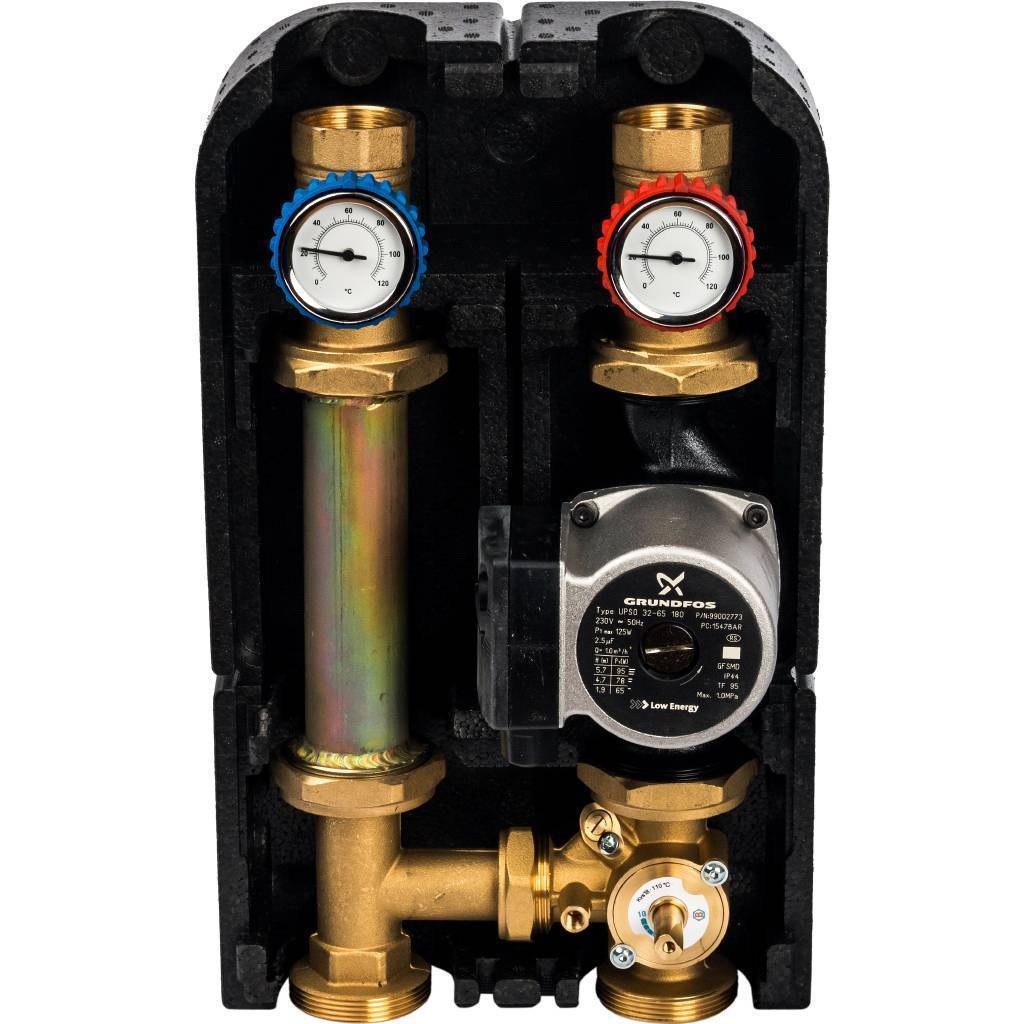Купить SDG-0007-003202 STOUT SDG-0007 Насосная группа со смесителем 1" с насосом Grundfos UPSO 25-65 DN 32 STOUT по лучшей цене с доставкой - интернет-магазин Прогрессивные решения