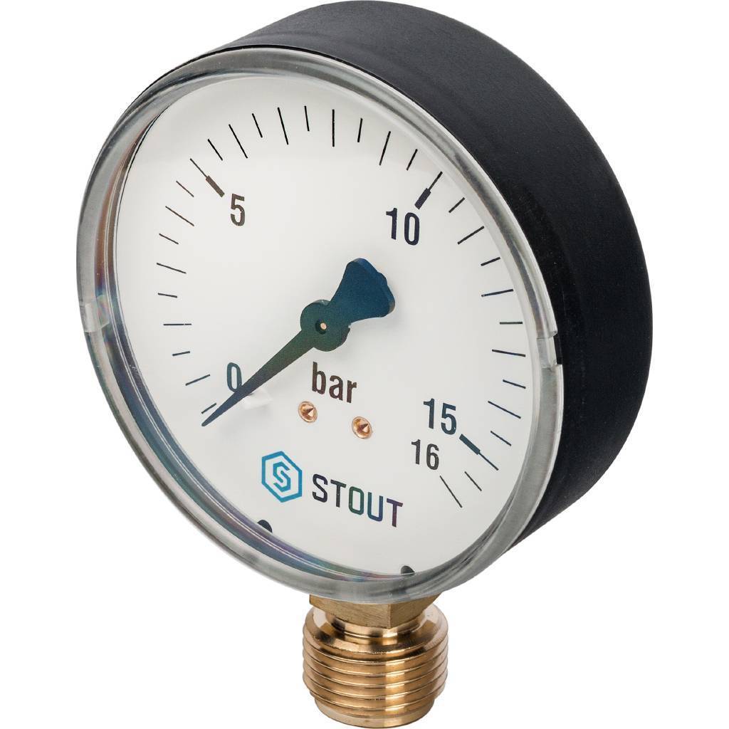 Купить SIM-0010-801615 STOUT SIM-0010 Манометр радиальный. Корпус Dn 80 мм 1/2", 0...16 бар, кл.2.5 STOUT по лучшей цене с доставкой - интернет-магазин Прогрессивные решения