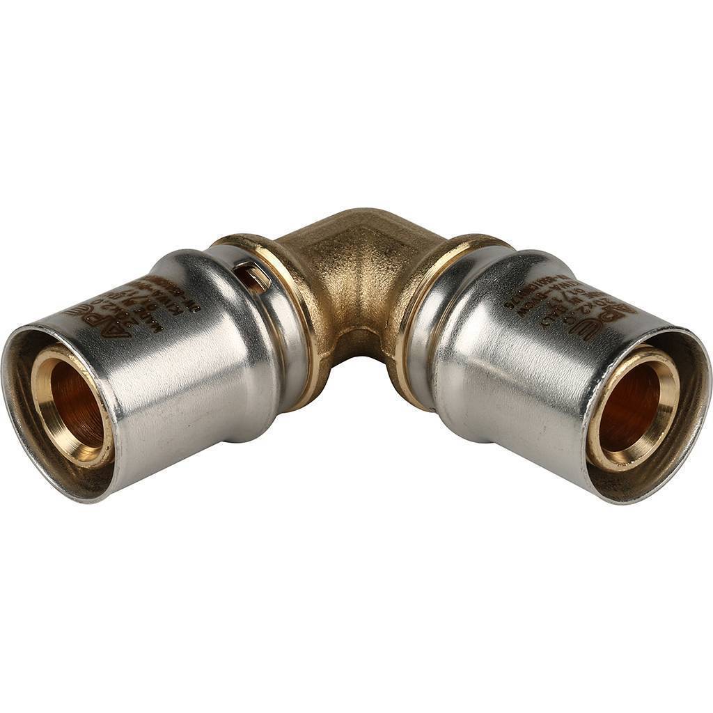 Купить SFP-0009-002020 STOUT   Угольник  90° 20х20 для металлопластиковых труб прессовой STOUT по лучшей цене с доставкой - интернет-магазин Прогрессивные решения