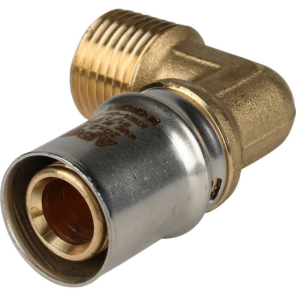 Купить SFP-0011-001220 STOUT   Угольник-переходник с наружной резьбой 1/2"х20 для металлопластиковых труб прессовой STOUT по лучшей цене с доставкой - интернет-магазин Прогрессивные решения