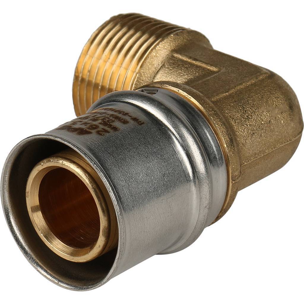 Купить SFP-0011-003426 STOUT   Угольник-переходник с наружной резьбой 3/4"х26 для металлопластиковых труб прессовой STOUT по лучшей цене с доставкой - интернет-магазин Прогрессивные решения