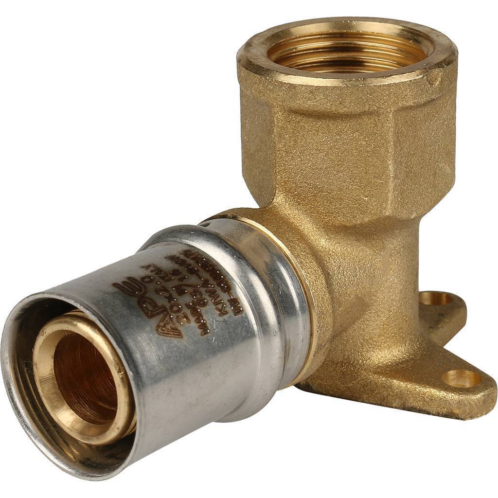 Купить SFP-0018-001220 STOUT   Угольник настенный с креплением короткий 1/2"х20 для металлопластиковых труб прессовой STOUT по лучшей цене с доставкой - интернет-магазин Прогрессивные решения