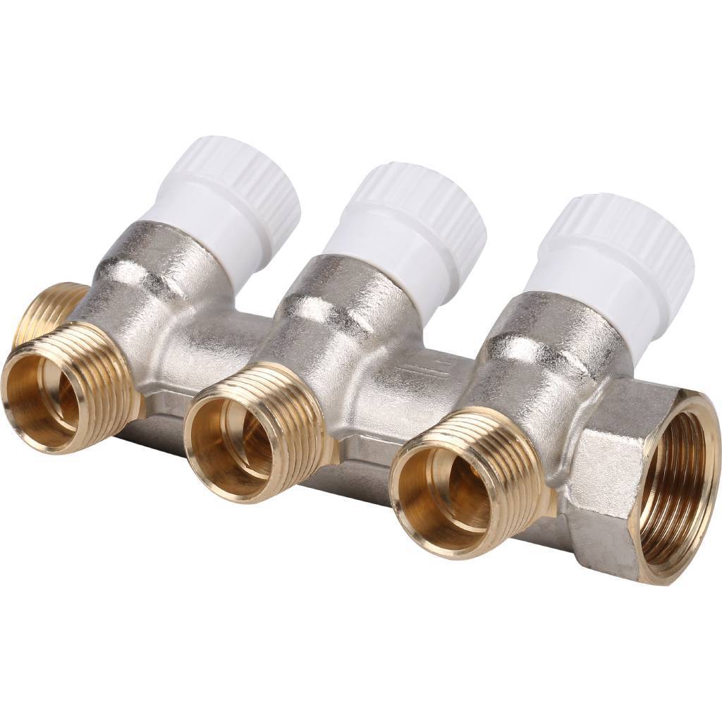 Купить SMB 6851 341203 STOUT  Коллектор распределительный 3/4", 3 отвода 1/2" STOUT по лучшей цене с доставкой - интернет-магазин Прогрессивные решения